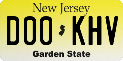 NJ license plate D00KHV