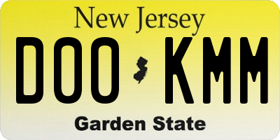 NJ license plate D00KMM