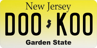 NJ license plate D00KOO