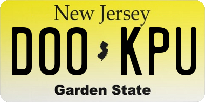 NJ license plate D00KPU