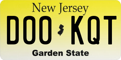 NJ license plate D00KQT
