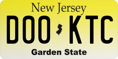 NJ license plate D00KTC