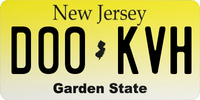 NJ license plate D00KVH