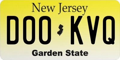 NJ license plate D00KVQ