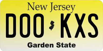 NJ license plate D00KXS