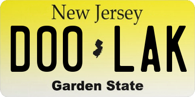 NJ license plate D00LAK