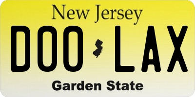 NJ license plate D00LAX