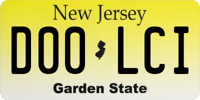 NJ license plate D00LCI