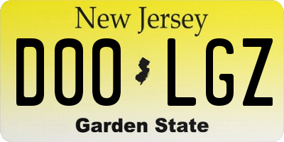 NJ license plate D00LGZ