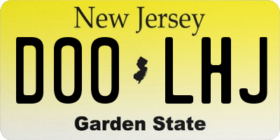 NJ license plate D00LHJ