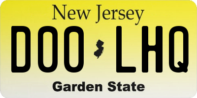 NJ license plate D00LHQ