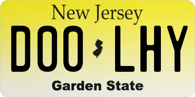 NJ license plate D00LHY