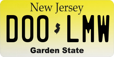 NJ license plate D00LMW