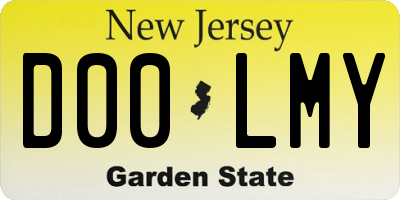 NJ license plate D00LMY