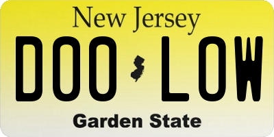 NJ license plate D00LOW