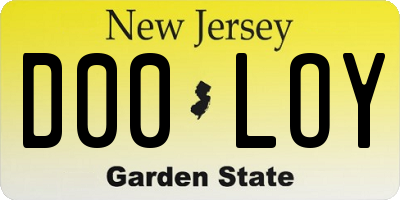 NJ license plate D00LOY