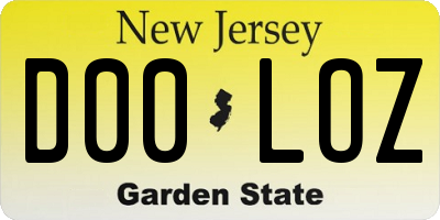 NJ license plate D00LOZ