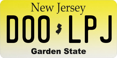NJ license plate D00LPJ
