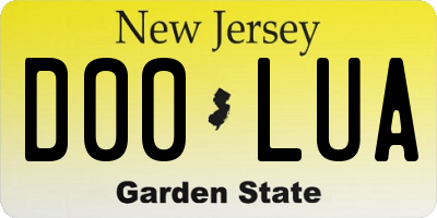 NJ license plate D00LUA