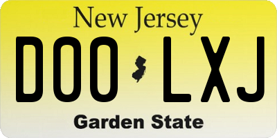 NJ license plate D00LXJ