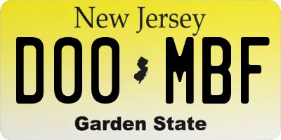 NJ license plate D00MBF