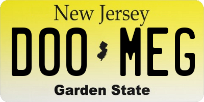 NJ license plate D00MEG