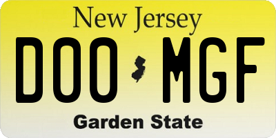 NJ license plate D00MGF