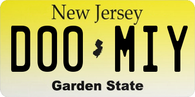 NJ license plate D00MIY