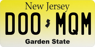 NJ license plate D00MQM