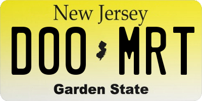 NJ license plate D00MRT