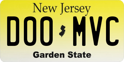 NJ license plate D00MVC