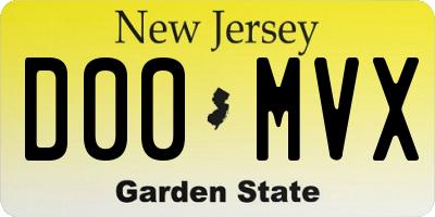 NJ license plate D00MVX