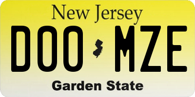 NJ license plate D00MZE