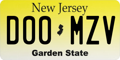 NJ license plate D00MZV