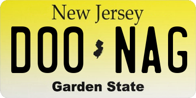 NJ license plate D00NAG