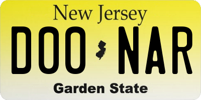 NJ license plate D00NAR