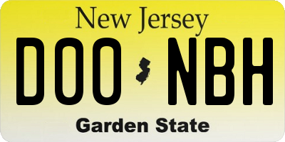 NJ license plate D00NBH