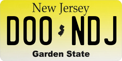 NJ license plate D00NDJ