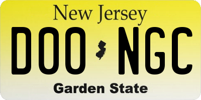 NJ license plate D00NGC