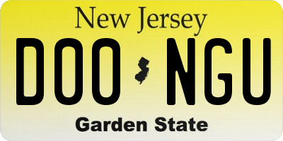 NJ license plate D00NGU