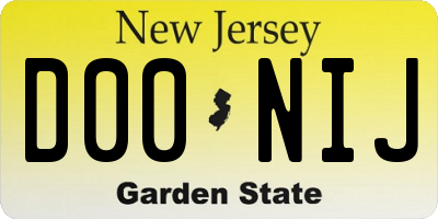 NJ license plate D00NIJ