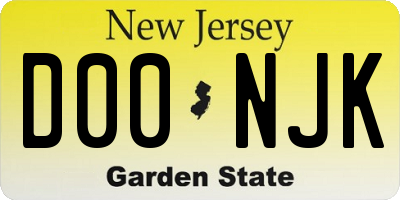 NJ license plate D00NJK