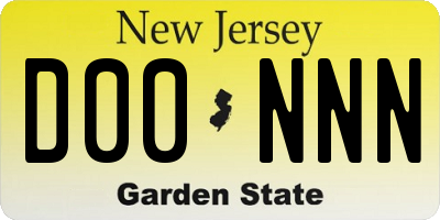 NJ license plate D00NNN