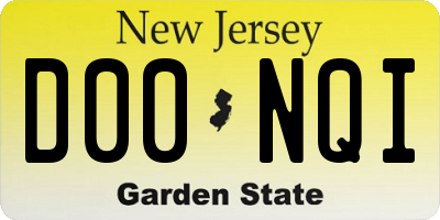 NJ license plate D00NQI