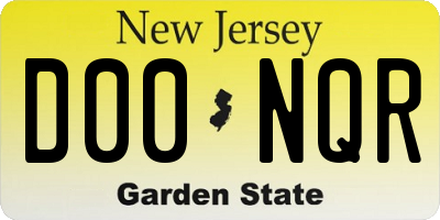 NJ license plate D00NQR