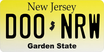 NJ license plate D00NRW