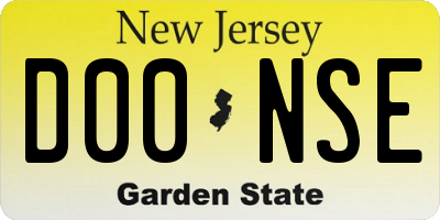 NJ license plate D00NSE
