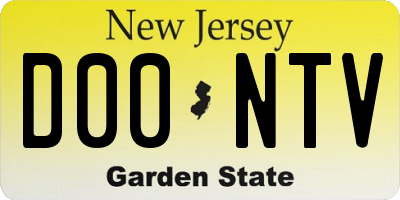 NJ license plate D00NTV