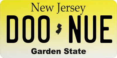 NJ license plate D00NUE