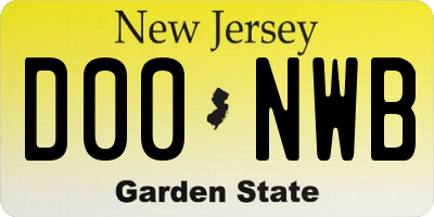 NJ license plate D00NWB